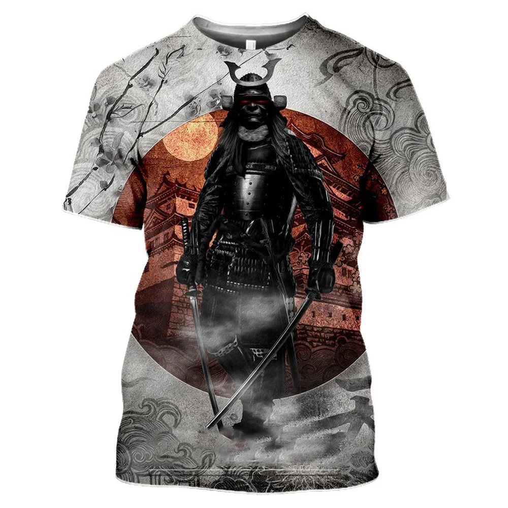 

CLOOCL Men T-shirt Japanese Culture Samurai Spirit 3D Print Ninja Short Sleeve Tee Shirts Harajuku Casual Unisex Tops