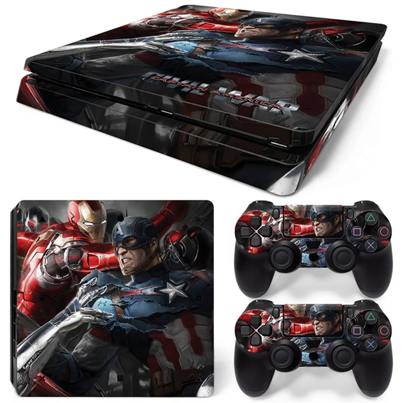 С героями комиксов Марвел Капитан Америка из винила и кожи Стикеры для PS4 Slim