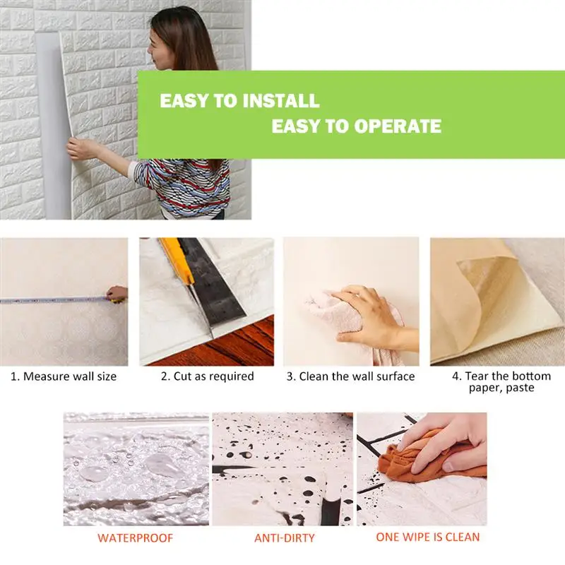 3D кирпичная стена наклейки обои Декор Пена водонепроницаемое покрытие для стен