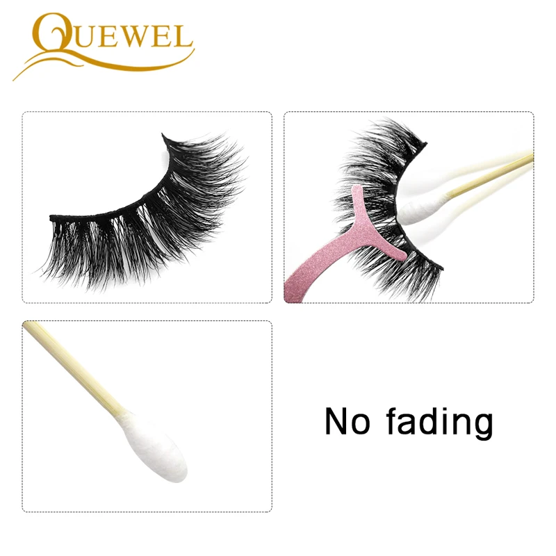 Quewel норковые накладные ресницы 25 мм удлиненные 100% 1 пар/кор. полоска натуральный