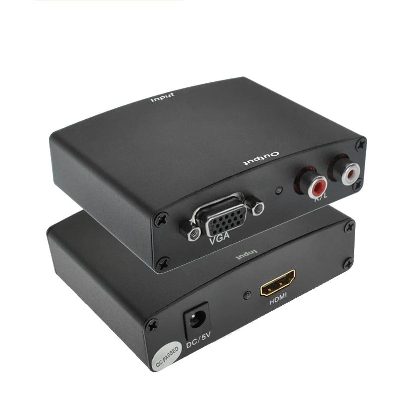 VGA к HDMI-совместимый конвертер аудио видео синхронизация выход с AV R/L Мощность HD