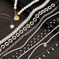 south korea punk delicate ms pearl necklace restoring ancient ways multilayer luxury fashion girl collarbone chain jewelry gifts