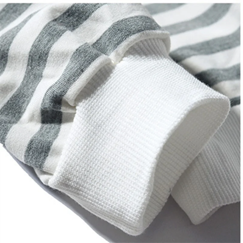 

2021 Trend Brand Men Stripe Sweatshirt Tops Men's Fashion Wild Comfortable Hoodies O-Neck Casual Sweatshirts