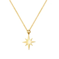 feverfree women star pendant necklace minimalist gold plated little star charm choker necklaces stainless steel jewelry