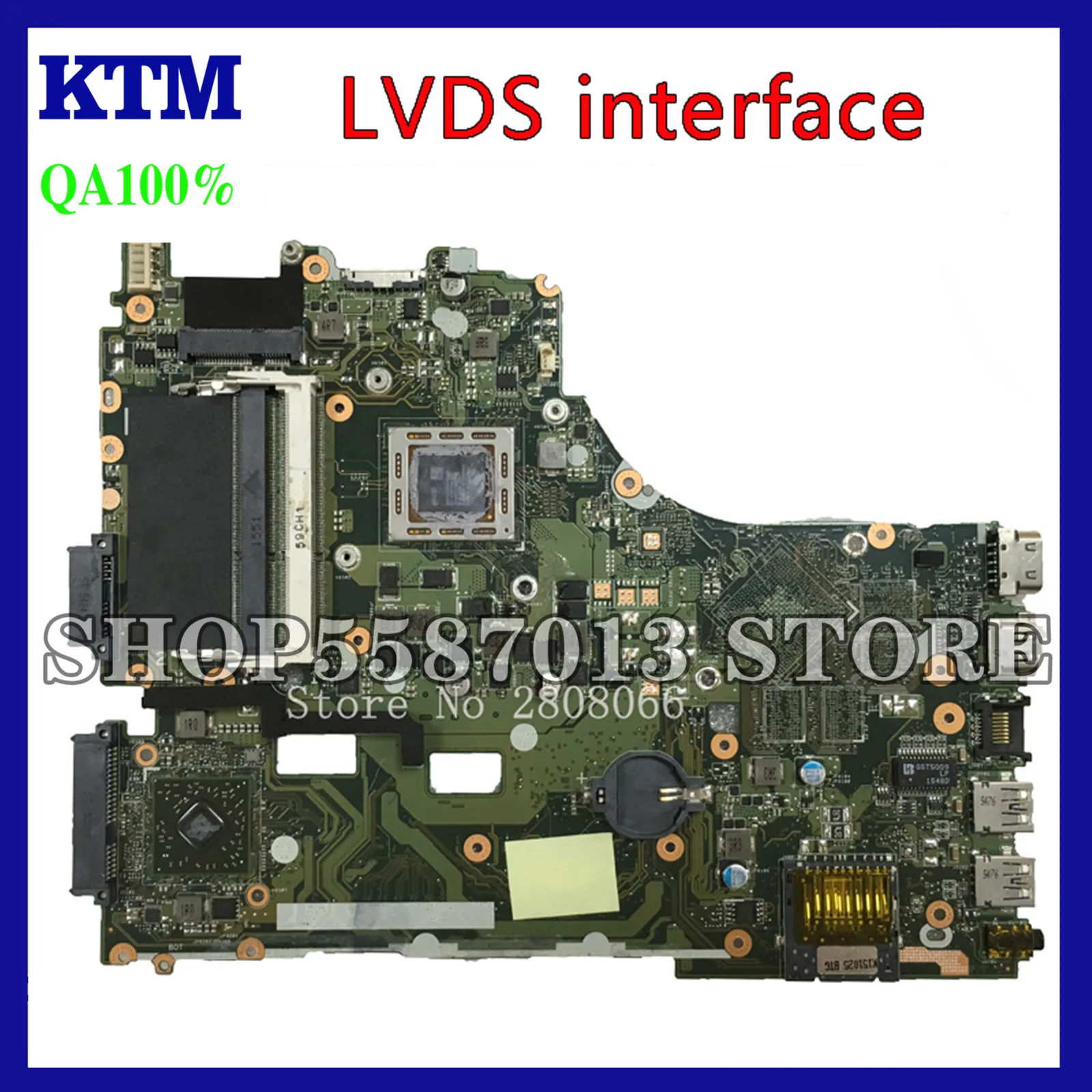 

KEFU X550ZA For ASUS VM590Z X550ZE X550ZA Laptop Motherboard X550ZE Mainboard LVDS interface FX7600P/FX7500/A10-7400P Test