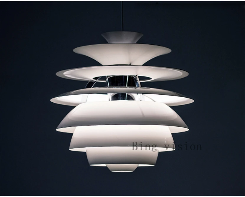 Минималистичная белая алюминиевая Подвесная лампа в стиле пост модерн