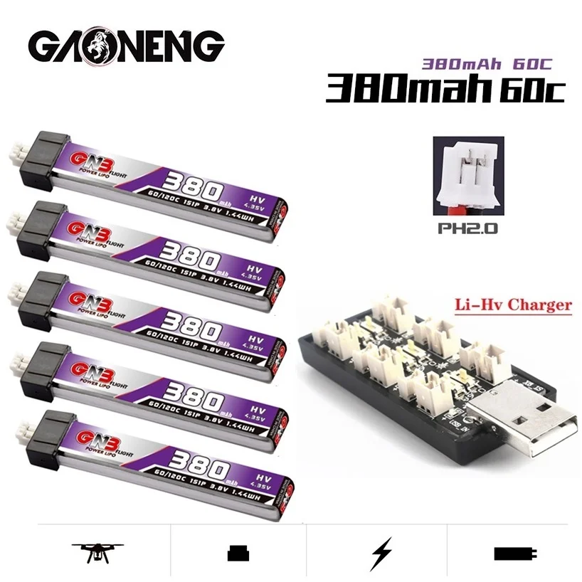 Зарядное устройство 1s 3 8 в 380 мА · ч 60C 4 35 Lipo для Snapper6/7/8/Mobula7/UR65/US65/UK65/Betafpv65/75 RC FPV |