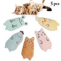 5 pcsset plush cat toy interactive cat teeth grinding catnip toy funny kitten chewing bite resistant toys pet cats accessories