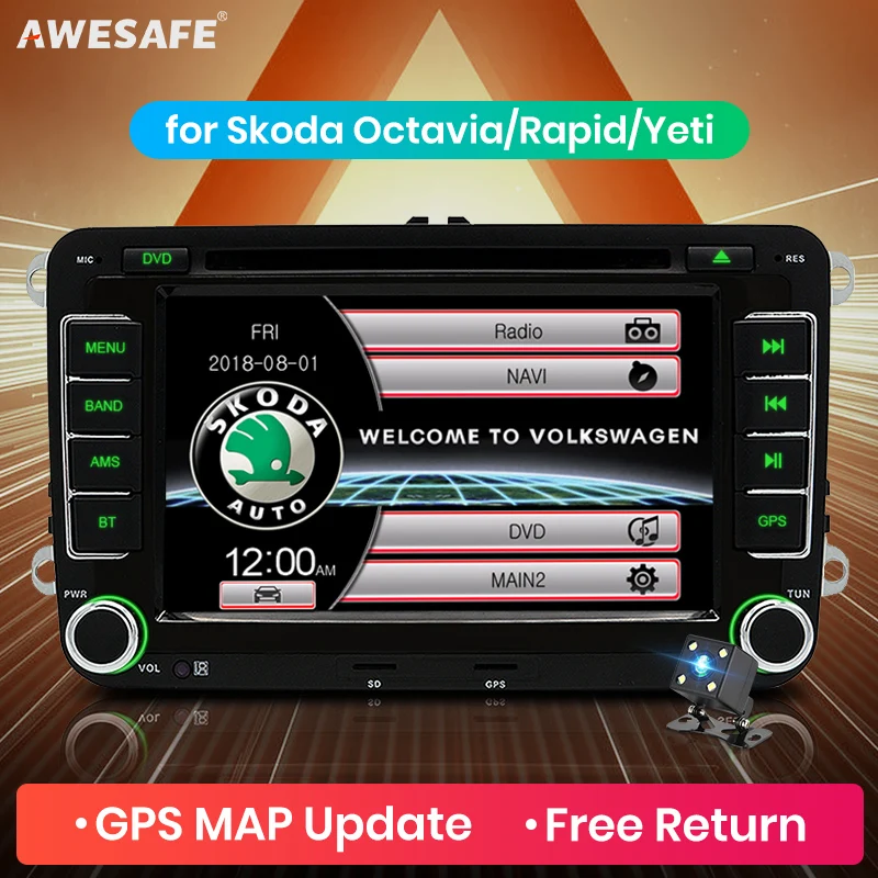 Awesafe 2 DIN 7 дюймов dvd-плеер автомобиля Радио для VW/Skoda/Octavia/Altea/Мужские поло /Superb II автомобиля Радио GPS Авто Радио стерео аудио