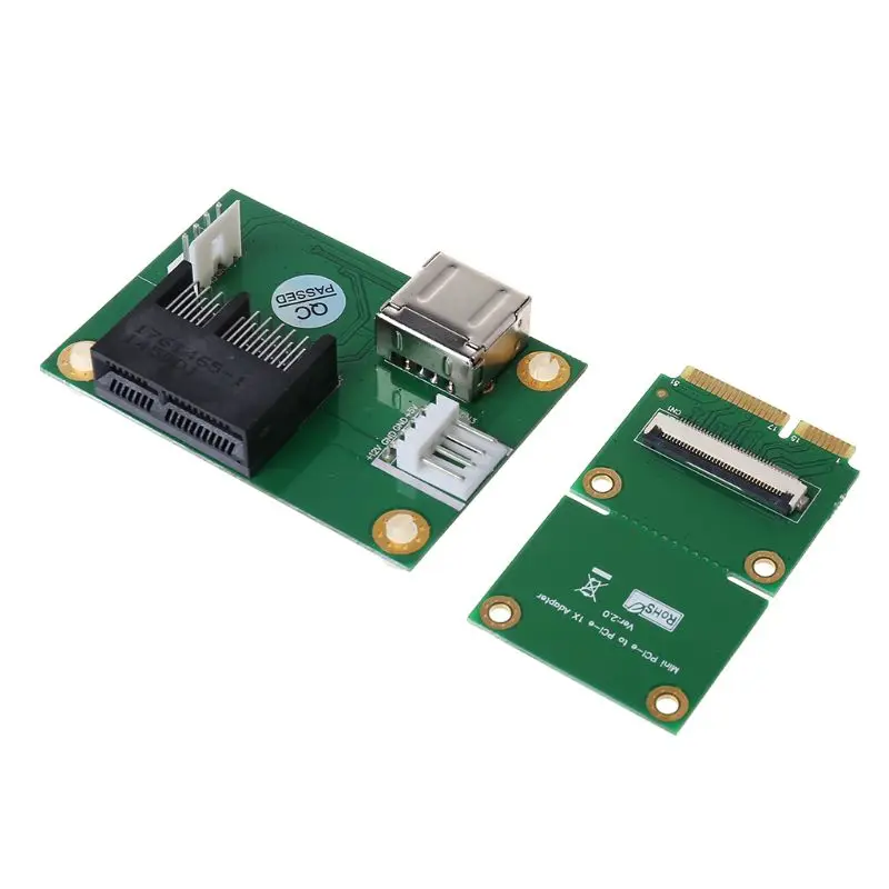 

H7JA Mini PCIE to PCI-E Express X1+USB Riser Card with FFC Cable High Speed DIY 90 Degree Slot