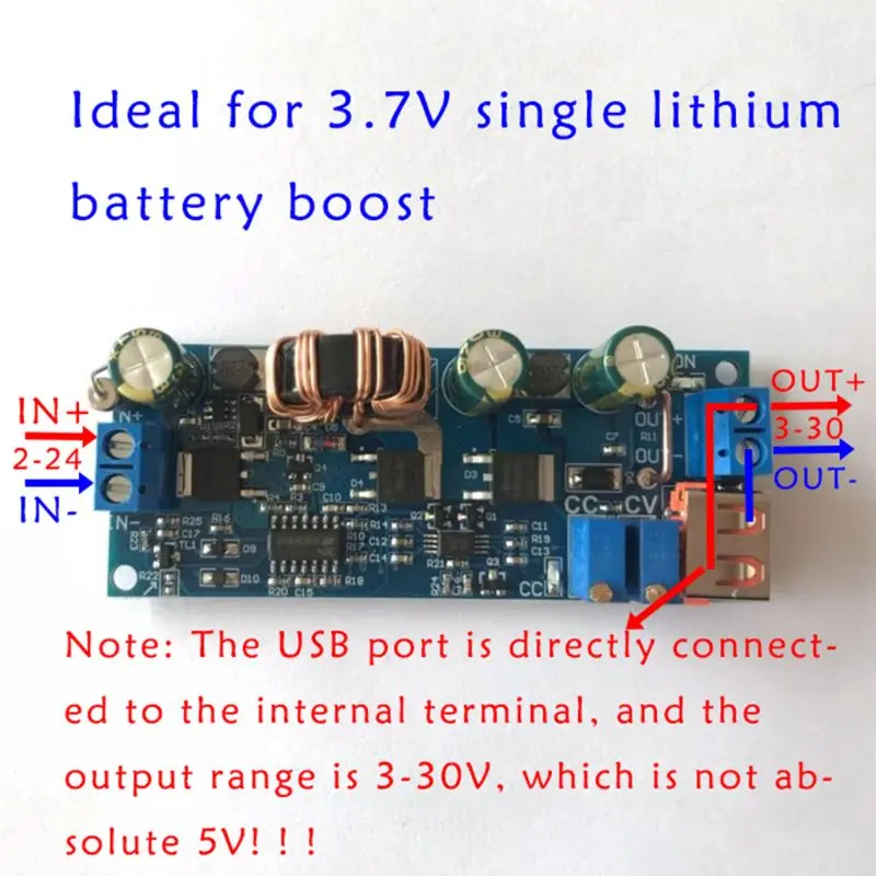 Регулируемый Модуль усилителя постоянного тока/напряжения с 2-24 В до 3-30 в