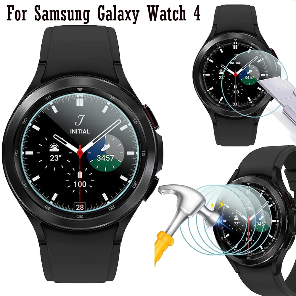 

4PC/lots Protective Film Tempered Glass For Samsung Galaxy Watch 4 Classic 46MM 42MM 4 44MM 40mm Screen Protector Guard 9H Clear