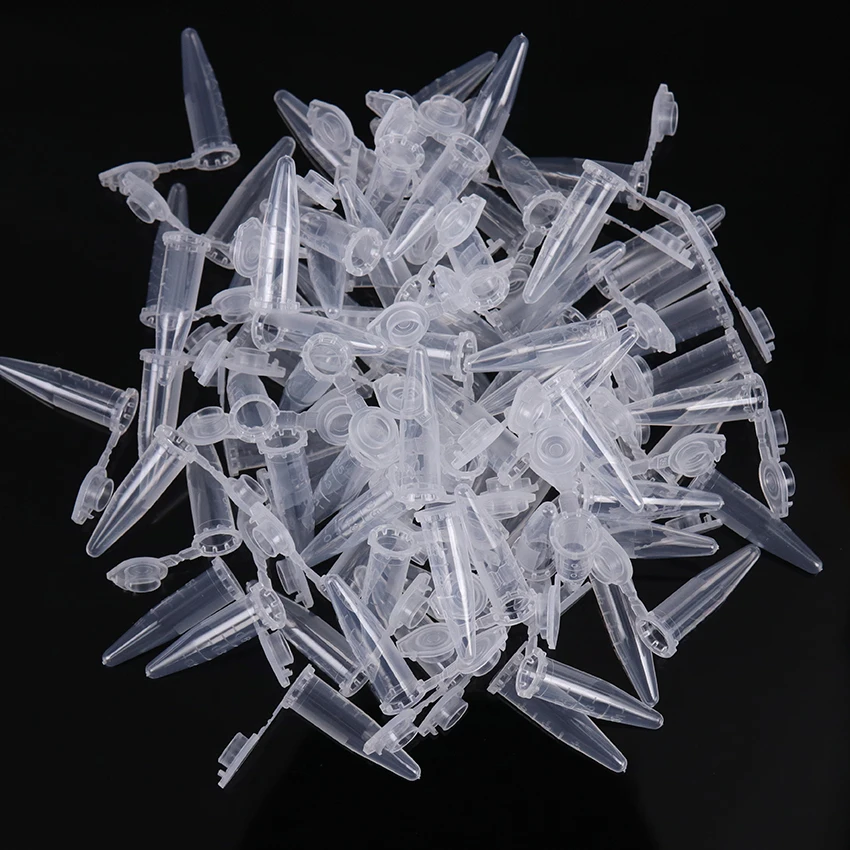 50PCS Clear Micro Test Tube Centrifuge Tubes Vial Snap Cap Container For Laboratory Sample Specimen School Stationery 0.5 ML