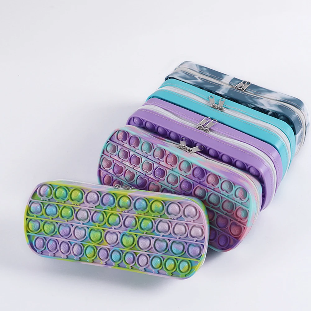 

Fidget Toy Pencil Case Push Bubble Sensory Toy Pen Bag Adult Decompression Craft Children Anti-Stress Stationery Bag