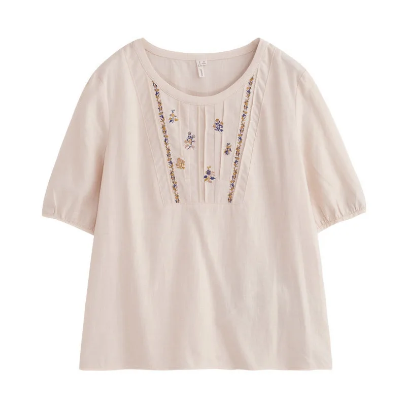 INMAN летняя льняная хлопковая рубашка с цветочным рисунком Женская милая