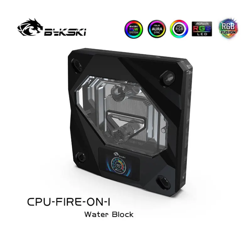 Водяной блок для процессора Bykski CPU-FIRE-ON-I INTEL LGA1150/1151/1155/1156 2011 X99 с OLED-дисплеем