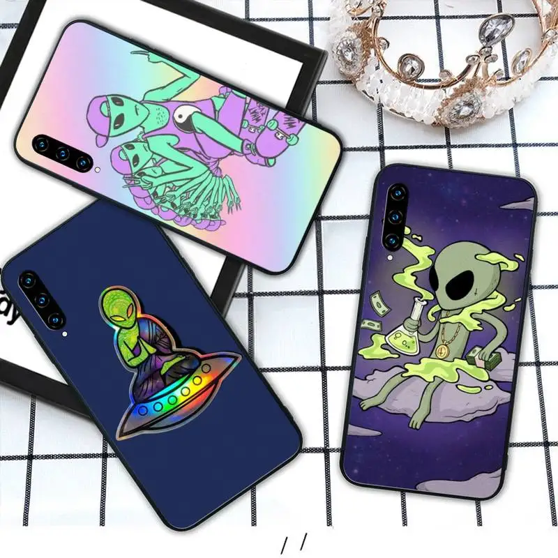 Yinuoda Alien UFO мягкий черный чехол для телефона funda huawei honor 7A 8s 8x 9X 9 10 20s 20 lite V 30 PRO
