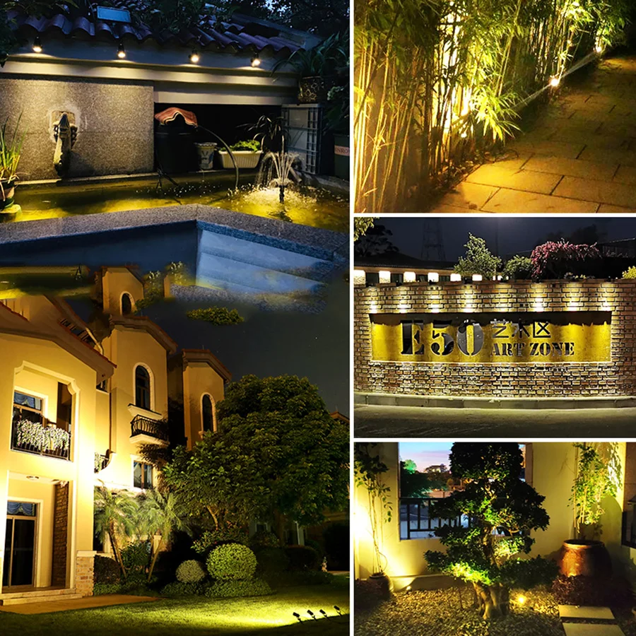 

Beiaidi 4 IN 1 LED RGB Outdoor Garden Pathway Solar Spotlight IP65 Waterproof Solar Lawn Lamp Solar Security Yard Wall Light