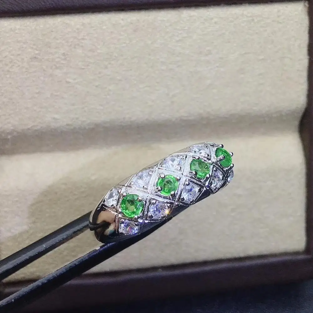 KJJEAXCMY Изящные Ювелирные изделия из натурального Tsavorite 925 пробы серебряные новые