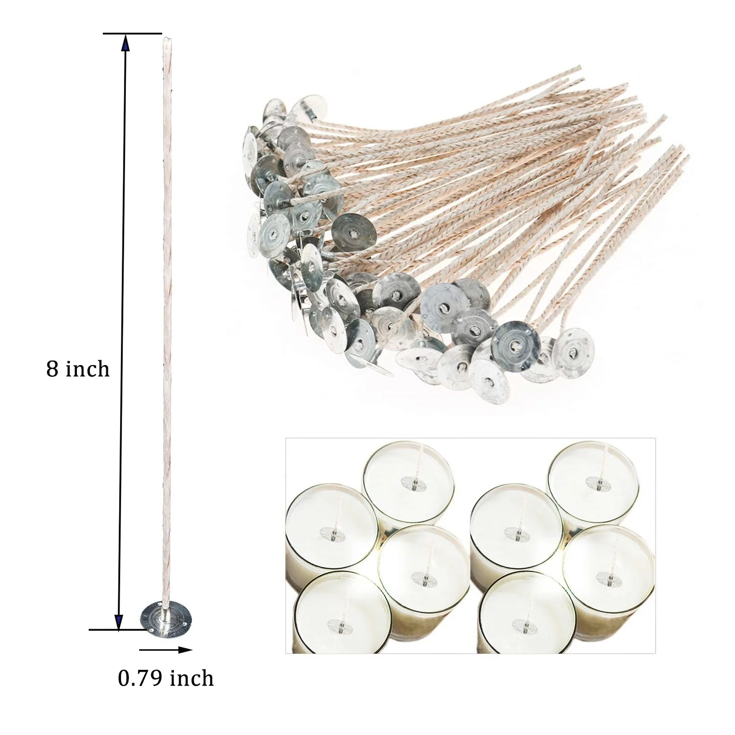 MILIVIXAY 100 шт./лот свечи для изготовления свечей покрытые натуральным соевым воском