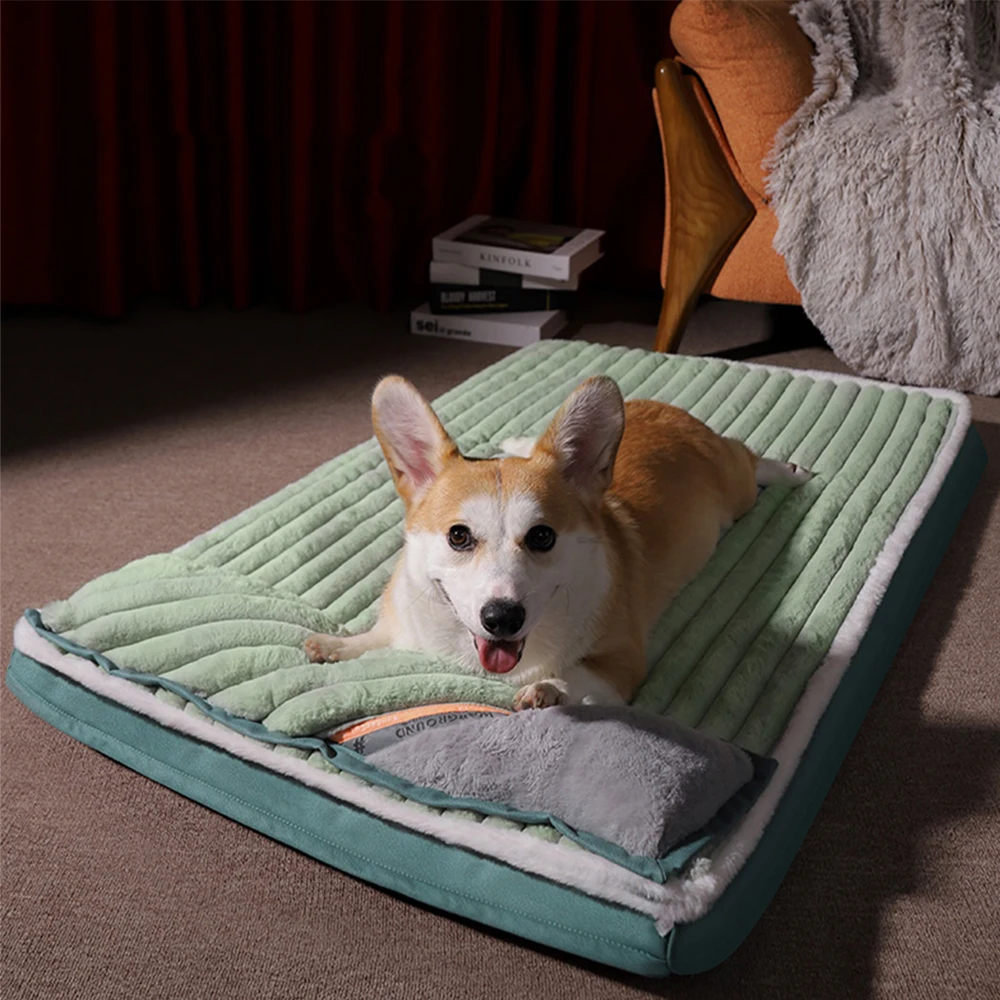 

Pet Dog Bed Warm Sofa Mats Soft Comfortable Cotton Fleece Removable Non Slip Pet Mat Cat Nesk Washable Kennel Mat For Cat Puppy