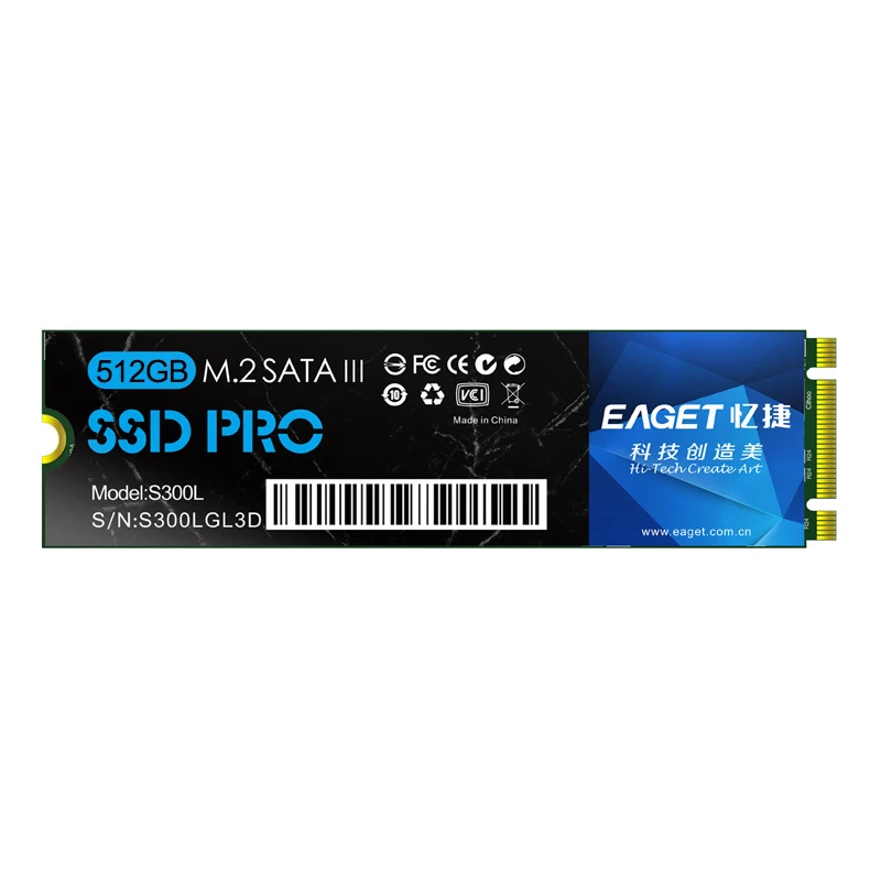 

EAGET S300L Solid State Drive, 512G M.2 2280 NGFF Internal Solid State Drive, Suitable for Notebook Computers
