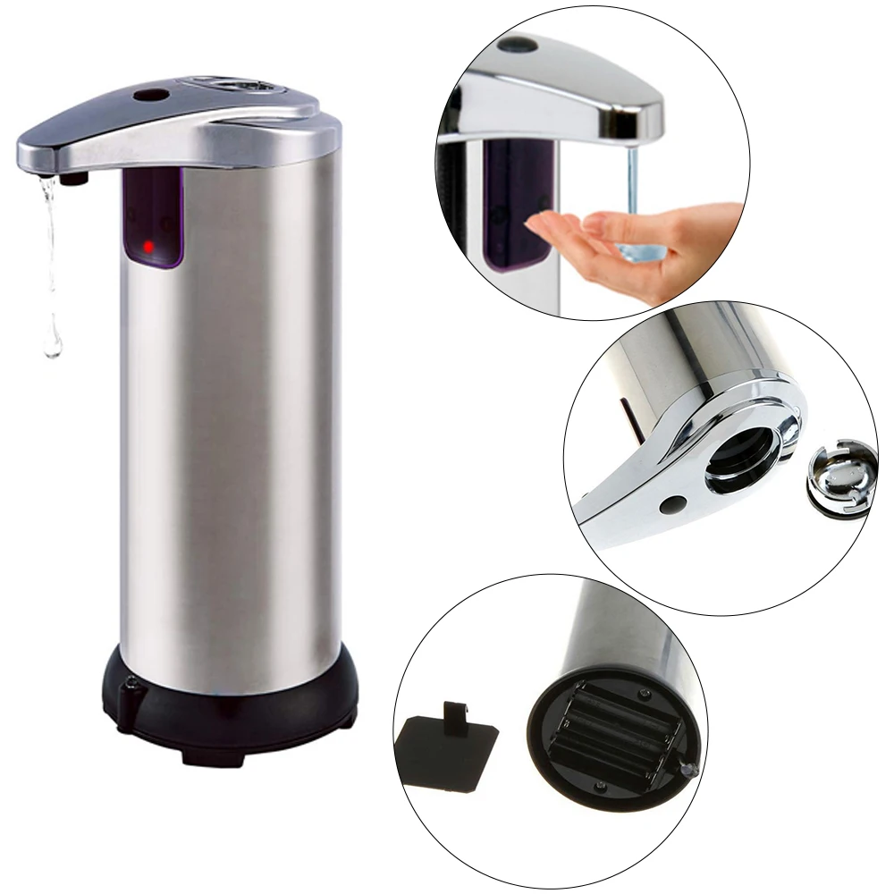 

Automatic Soap Dispenser Infrared Sensor Motion Bathroom Dispenser Smart Touchless Liquid Stainless Steel Soap Dispenser 250ML