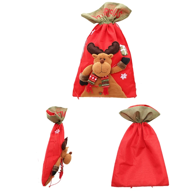 

Santa Sack Drawstring Christmas Gift Bag, 3D Design Party Supplies