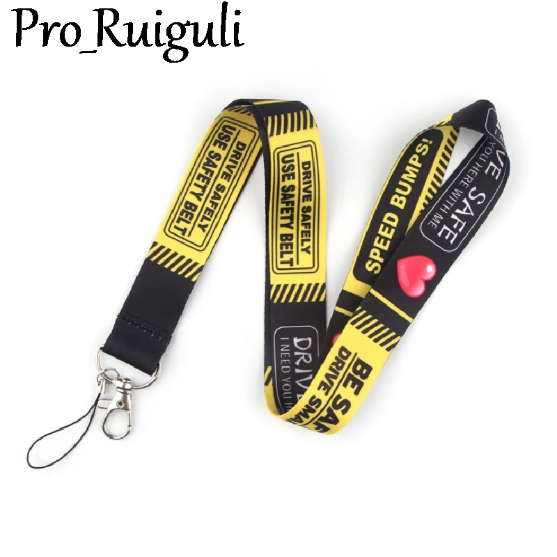 

safe driving Classical Style Lanyard For keys The 90s Phone Working Badge Holder Neck Straps With Phone Hang Rope webbing ribbon