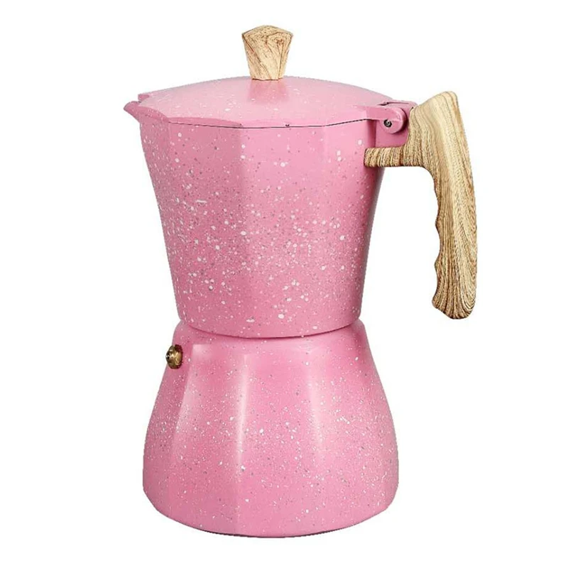 

Latte Mocha Coffee Maker Italian Moka Espresso Cafeteira Percolator Pot Stovetop Coffee Maker 300Ml Pink
