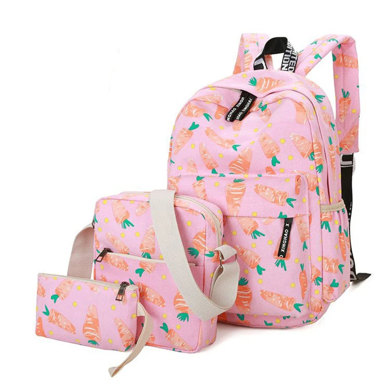 Фото 3 шт./компл. школьные сумки для девочек-подростков модные рюкзаки детей дорожная
