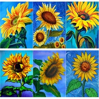 5d diy diamond painting sunflower flower diamond embroidery scenery cross stitch full square round drill home decor manual gift