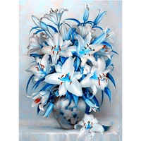 5d diy diamond painting blue lily picture cross stitch kit squareround diamond mosaic embroidery gift home decoration bm107