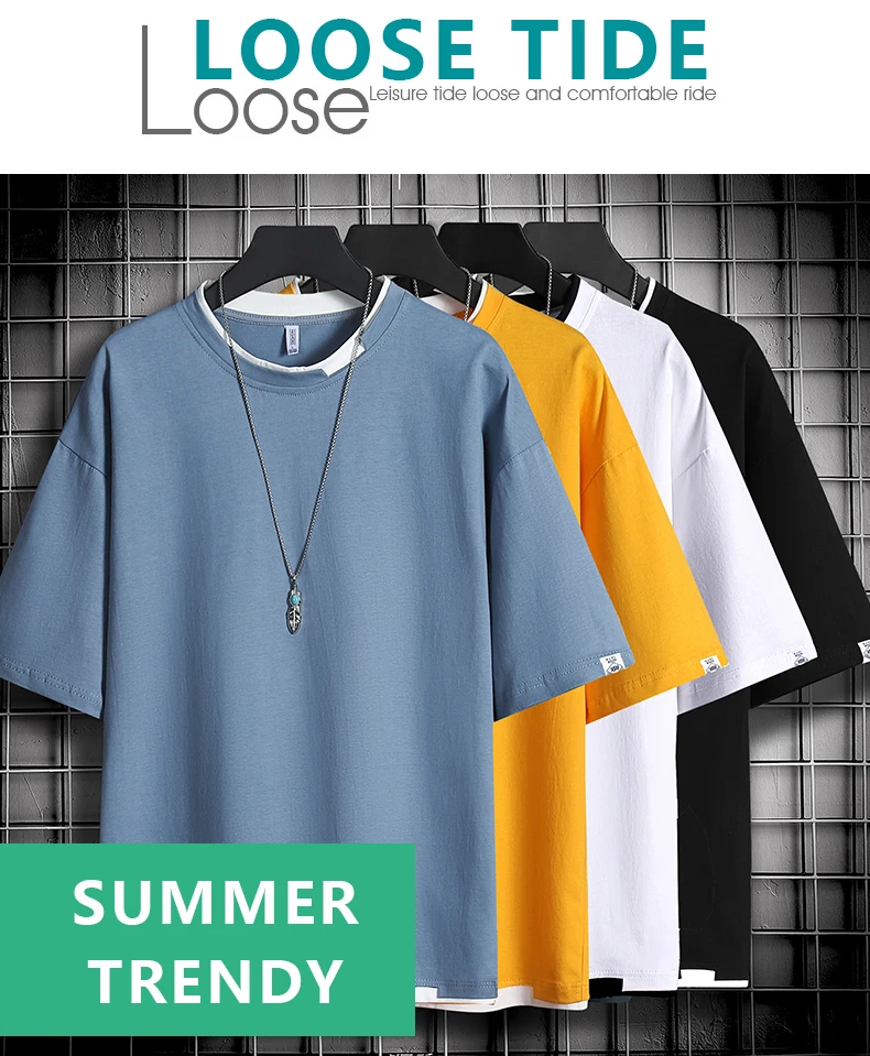 

Новая модная мужская футболка с коротким рукавом, разные цвета, два стиля, распродажа