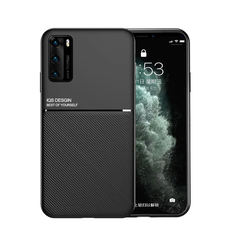 Мягкий чехол с магнитным держателем для Huawei P20 P30 P40 Pro P Smart Z Y9 Prime 2019 Mate 20 30 Lite Honor 10 i