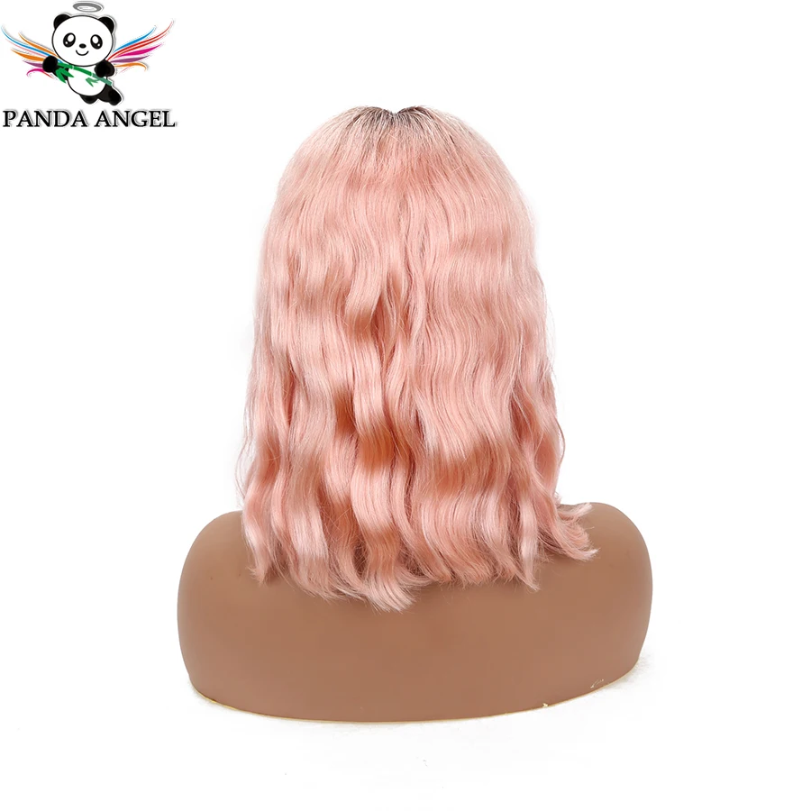 1B Light Pink Покраска методом Омбре 13x4 короткий парик-Боб монгольские волнистые человеческие волосы фронтальные парики шнурка для черных женщин remy волосы фронтальный парик - Цвет: 1B Light Pink