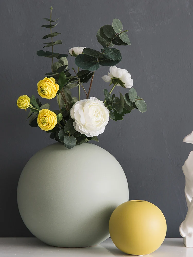 Круглая ваза украшения для дома керамическая аксессуары стола | Дом и сад