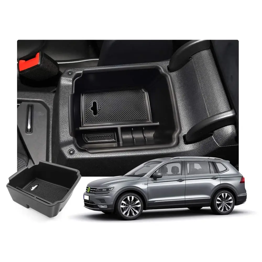 

LFOTPP ящик для хранения в подлокотнике автомобиля для Tiguan 2th 2018 2019 2020 центральный контейнер для управления авто аксессуары для интерьера черн...