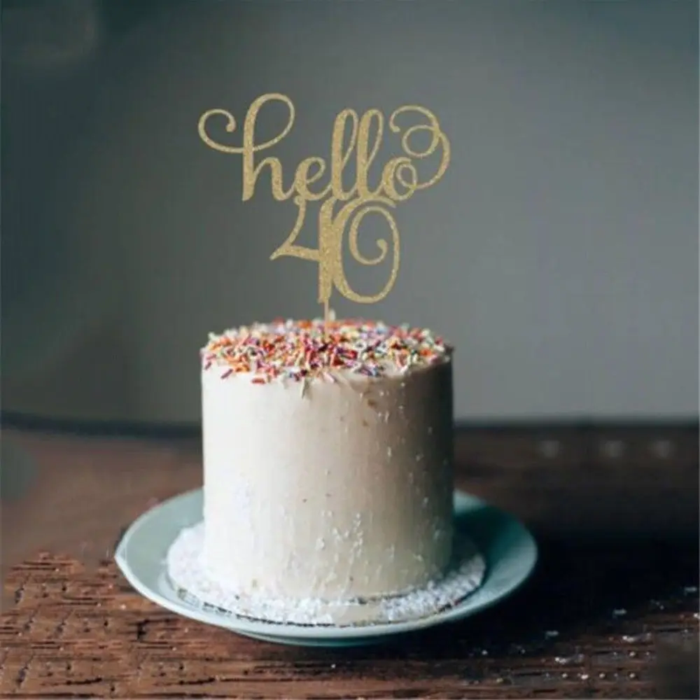 Флажки для торта на свадьбу день рождения вечевечерние Хэппи 30/40/50/60 блестящие