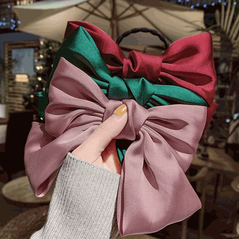 Solid Color Hairpin Large Velvet Satin Bow Barrettes Fashion High Quality Three-layer Woman Girls Hair Accessories Free Shipping |
