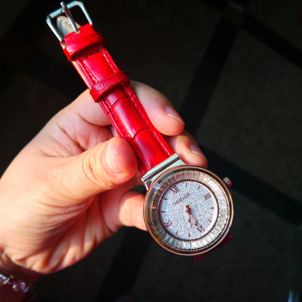 New JAMEKER 2020 Luxury Crystal Wristwatches Women Clock Ultra Thin Ladies Watch Elegant Dress Watches Wrist |