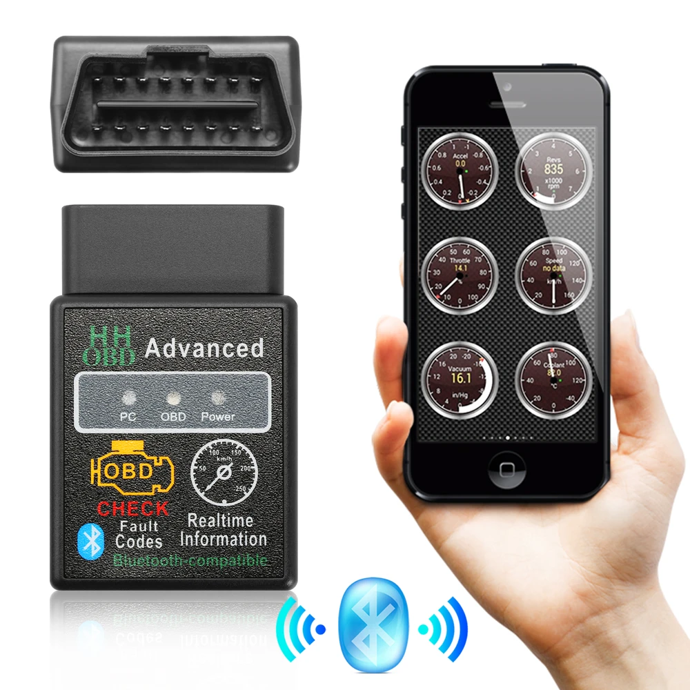 Автомобильный диагностический инструмент ELM327 OBD2 OBDII совместимый с Bluetooth для Lada Gas