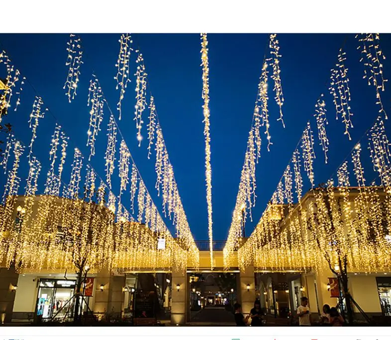 Светодиодный Шторы гирлянда сосульки светильник 4 режима регулируемый