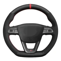 car steering wheel cover black genuine leather suede for seat leon cupra r leon st cupra leon st cupra ateca cupra ateca fr