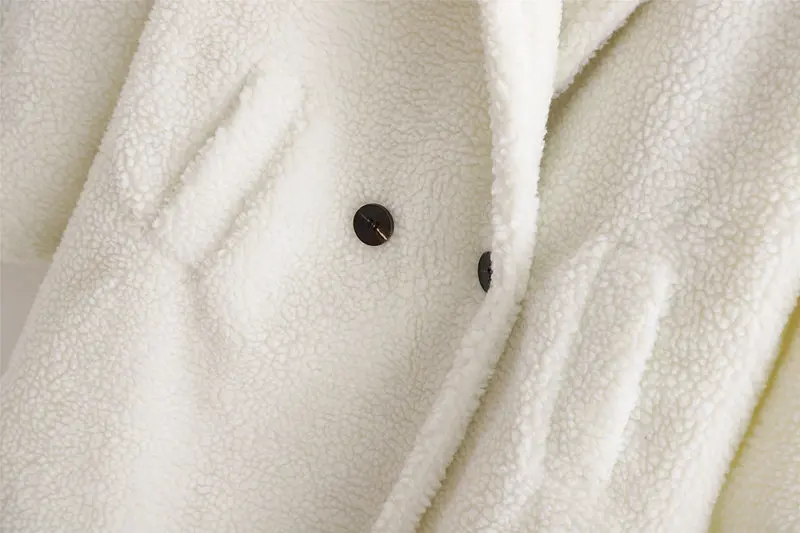 ROHOPO зимнее флисовое теплое пальто воротник с лацканами v-образный вырез боковые