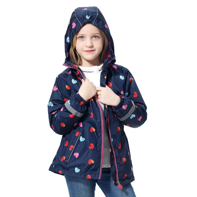 Модное водонепроницаемое флисовое Детское пальто с капюшоном вишневого и красного цвета куртки для маленьких девочек Детская верхняя одежда детская одежда на рост от 98 до 152 см