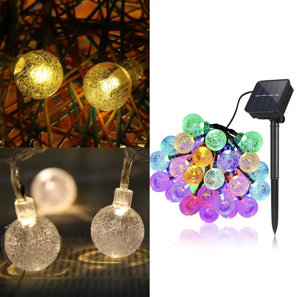 Гирлянда с хрустальными шарами на солнечной батарее | Освещение