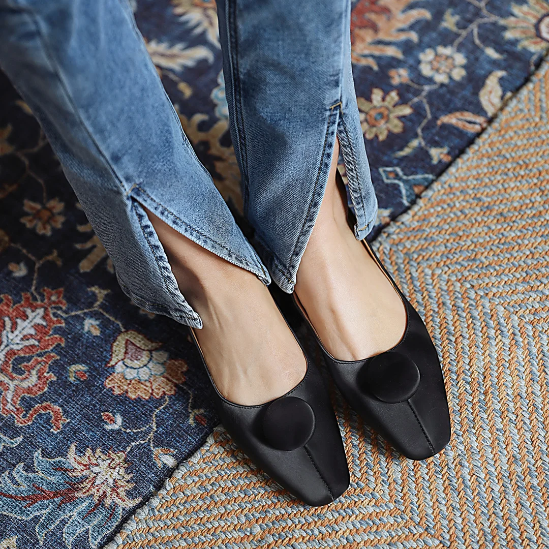 

Women Fashion Flats Spring Summer 2021 PU Leather Shoes 4 Colours Choosed Casual Dress Footwear