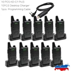 10 шт. WLN мини рация KD-C1plus портативное радио UHF 400-470 МГц 5 Вт 16CH 1500 мАч портативное скремблер двухстороннее радио