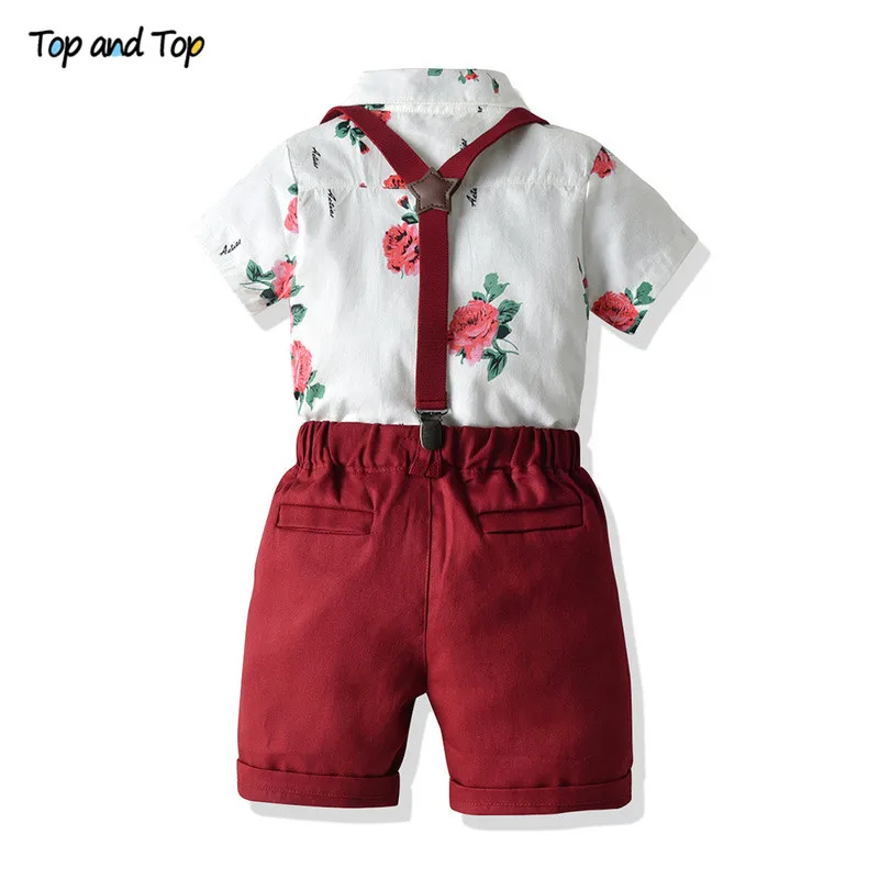 Комплект одежды для мальчиков из рубашки с коротким рукавом и галстука-бабочки